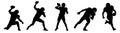 American Football Players Silhouettes Five Vol.02 Vector Royalty Free Stock Photo