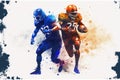 American Football Players during Super Bowl Game. generative ai illustration Royalty Free Stock Photo