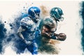 American Football Players during Super Bowl Game. generative ai illustration Royalty Free Stock Photo