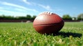 American Football Positioned For A Kickoff. Generative AI