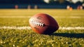 American Football Positioned For A Kickoff. Generative AI