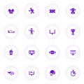 american football purple color vector icons