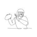 American Football Quarterback About to Throw Ball Continuous Line Drawing Royalty Free Stock Photo