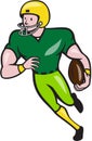 American Football Receiver Running Cartoon