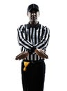American football referee gestures penalty refused silhouette
