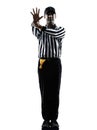 American football referee gestures silhouette Royalty Free Stock Photo