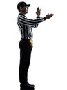 American football referee gestures silhouette Royalty Free Stock Photo