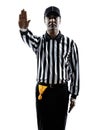 American football referee gestures silhouette Royalty Free Stock Photo