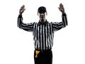 American football referee gestures silhouette Royalty Free Stock Photo