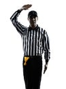 American football referee gestures silhouette Royalty Free Stock Photo