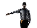 American football referee gestures silhouette Royalty Free Stock Photo