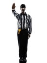 American football referee gestures silhouette Royalty Free Stock Photo