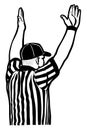 American football referee - vector illustration - Out line