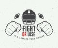 American football or rugby motivation with helm, fists and ball