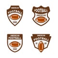 American football or rugby vector colored badges Royalty Free Stock Photo