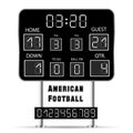 American football scoreboard with infographics