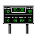 American Football Scoreboard. Sport Game Score. Digital LED Dots. Vector Illustration. Time, Guest, Home.