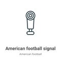 American football signal outline vector icon. Thin line black american football signal icon, flat vector simple element Royalty Free Stock Photo