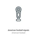 American football signals outline vector icon. Thin line black american football signals icon, flat vector simple element Royalty Free Stock Photo