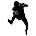 American Football Players Silhouettes , vector pack, various pose Royalty Free Stock Photo