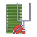 American football sport game cartoon blue lines Royalty Free Stock Photo