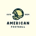 American Football Sport Helmet Vector Logo Design illustration
