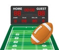 American football sports digital scoreboard vector illustration