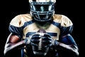 American football sportsman player isolated on black background