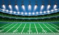 American Football Stadium Arena with Spotlights.