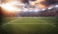 American football stadium 3D in light rays render