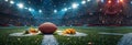 American football stadium night game with snacks on field Royalty Free Stock Photo