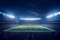 American football stat in glowing stadium close-up