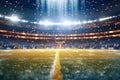 American football stat in glowing stadium close-up shot