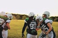 American football team celebrating together after a win Royalty Free Stock Photo