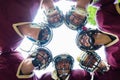 American Football Team having huddle in match Royalty Free Stock Photo