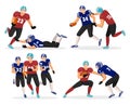 American Football Teams, Gridiron Players Vector Royalty Free Stock Photo