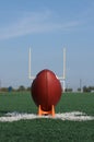 American Football teed up for kickoff