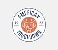 American football touchdown badge