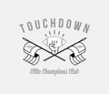 American Football touchdown champions black on white