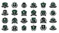 American Football and Trophy Victory Emblems Collection Royalty Free Stock Photo