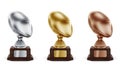 American football trophys Royalty Free Stock Photo