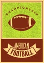 American football typographical vintage grunge style poster. Retro vector illustration.