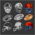 American football - vector elements for emblem Royalty Free Stock Photo