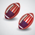 American footballs. Vector illustration decorative background design