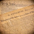 American founding documents. The constitution and Declaration of Independence. Royalty Free Stock Photo