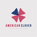 American four clover leaf logo vector illustration design