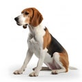 American Foxhound breed dog isolated on white background Royalty Free Stock Photo