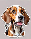 American foxhound hound dog brown black tan isolated