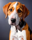 American Foxhound puppy dog portrait