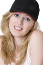 American girl in baseball cap Royalty Free Stock Photo
